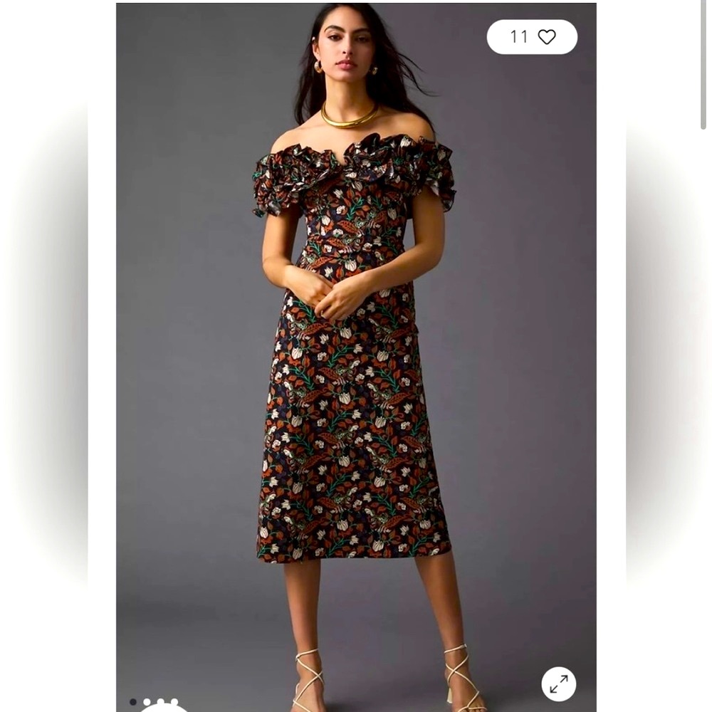 [XL] Anthropologie NWT Let Me Be Floral Appliqué Dress - Cruise / vacation